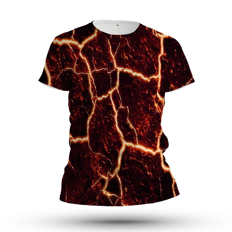

Earth Crack Printing Summer New 3d Men's Muscle T-shirt Casual Original Popular Short-sleeved T-shirt Shirt 6XL O-neck Oversized