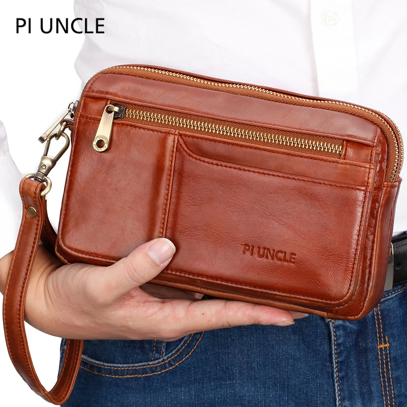 PI UNCLE 2019 новый мужской клатч из натуральной кожи ручная сумка Мужской Длинный