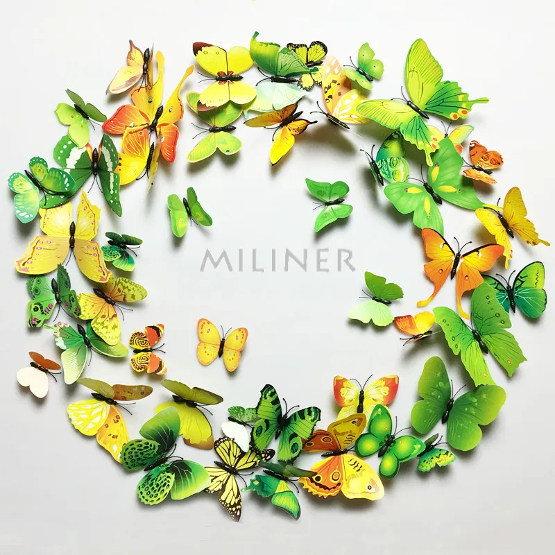 3D ПВХ настенное украшение в виде бабочки Стикеры s Декор для дома бабочка
