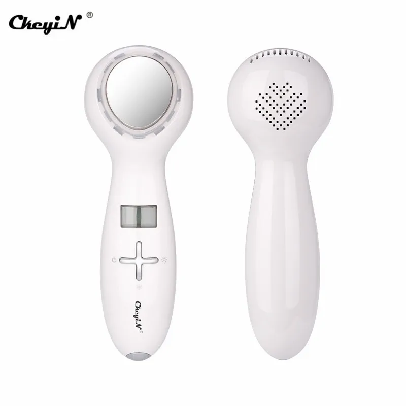 CkeyiN электрический горячий холодный массажер для лица Вибрационный светодиодный