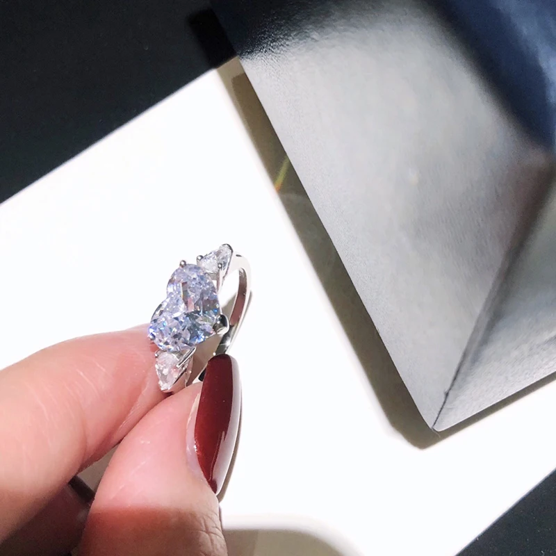 

Women's classic fashion heart-shaped zircon ring S925 sterling silver original luxury brand high-quality jewelry logo gift