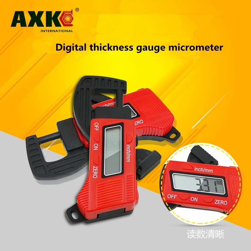 0-12.7mm Plastic Carbon Fiber Composites Digital Thickness Caliper Micrometer Guage Blue / Red (Not include battery) | Инструменты