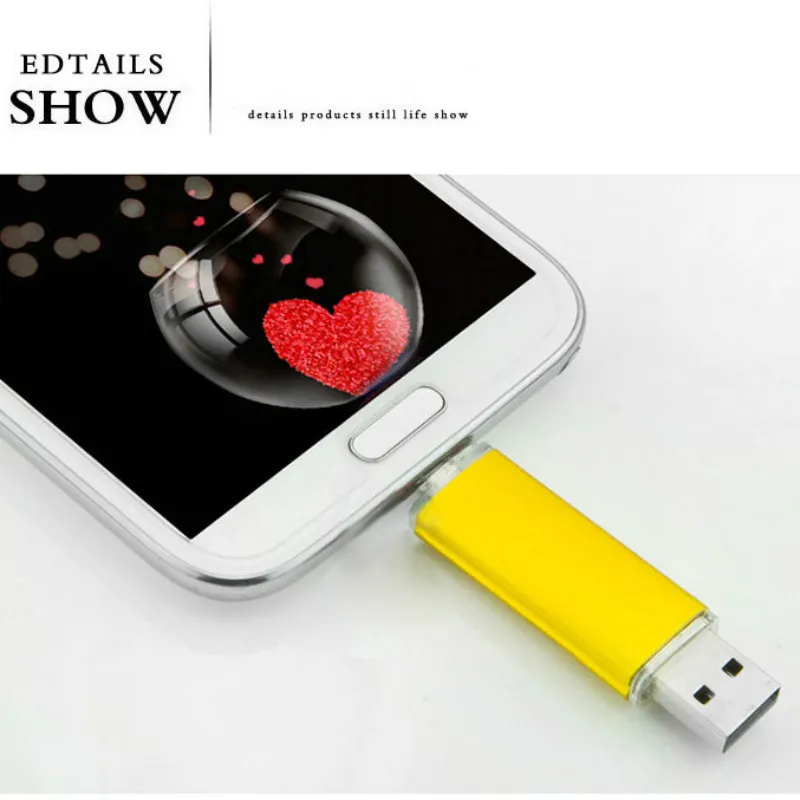 Металлический OTG USB флеш-накопитель с логотипом на заказ 4 ГБ 8 16 32 64 2 0 для