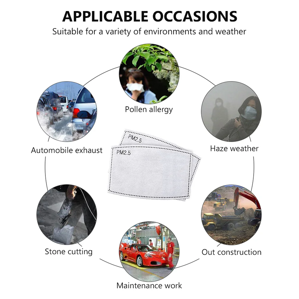 

PM2.5 Activated Carbon Filter For Face Cover Breathing Insert Protective Fashion Mask Designer Fashion Mask Pattern