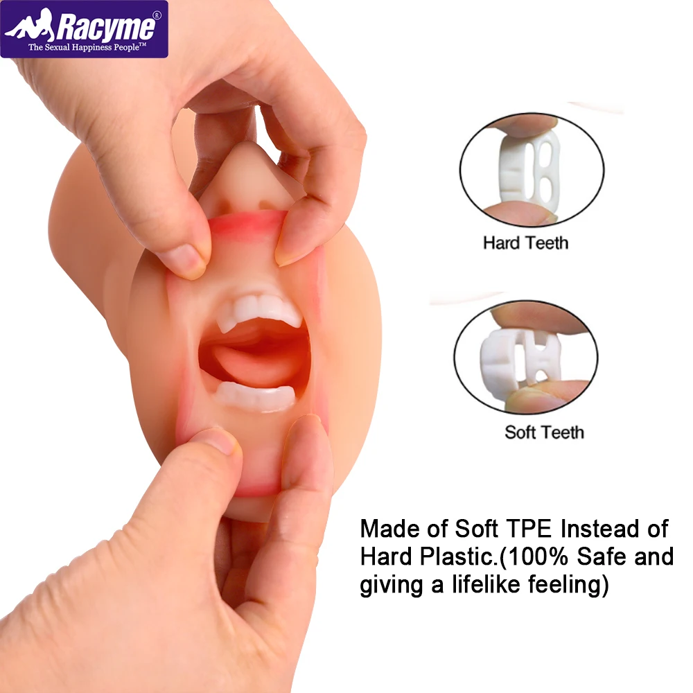 Мягкий мужской мастурбатор Racyme из ТПЭ Глубокая глотка оральный секс минет