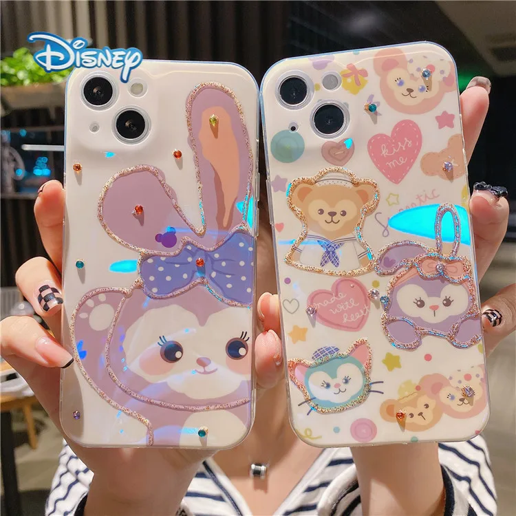 

Disney StellaLou Cartoon Mobile Phone Case for iPhone 13 13Pro 12 12Pro 11 Pro X XS Max XR 7 8 Plus SE Cute Flash Drilling Cover