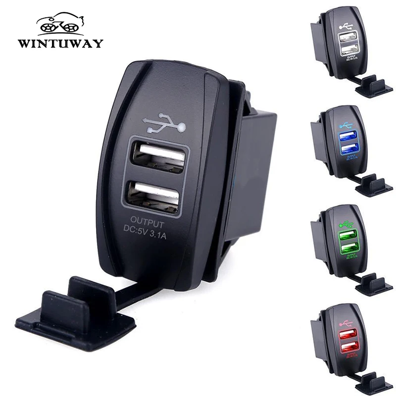 WINTUWAY 12 24 В 3.1A двойной USB адаптер питания зарядное устройство прикуриватель