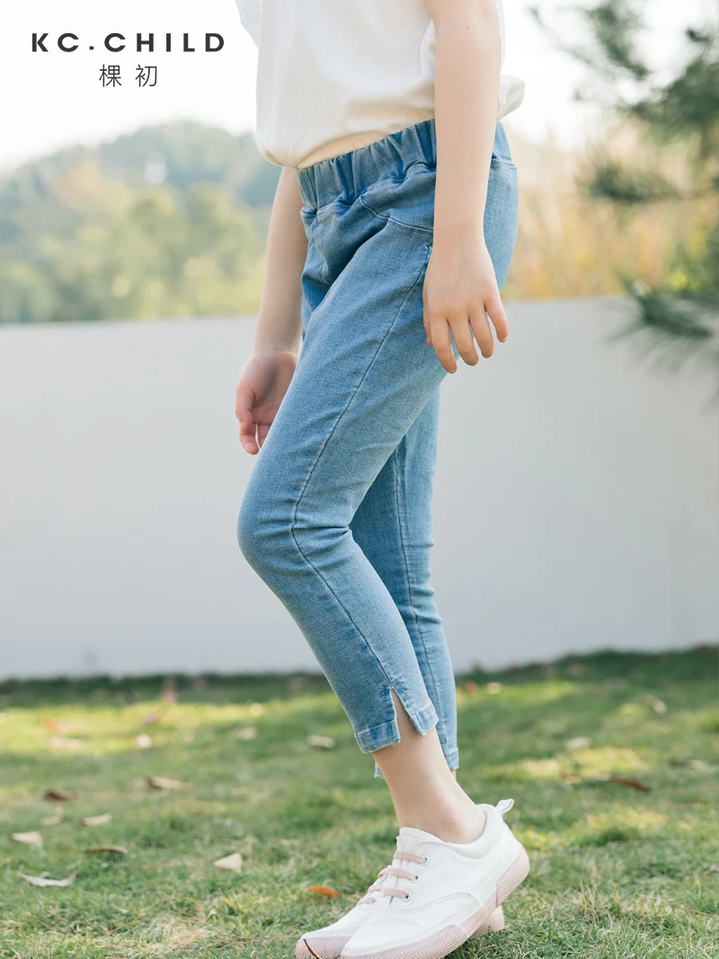 Детские узкие джинсы KC. 2020SS мягкие повседневные на весну и лето детская одежда