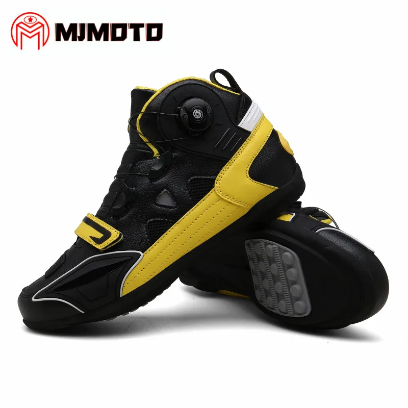 Мотоциклетные ботинки байкерские водонепроницаемые для мотокросса мужские и
