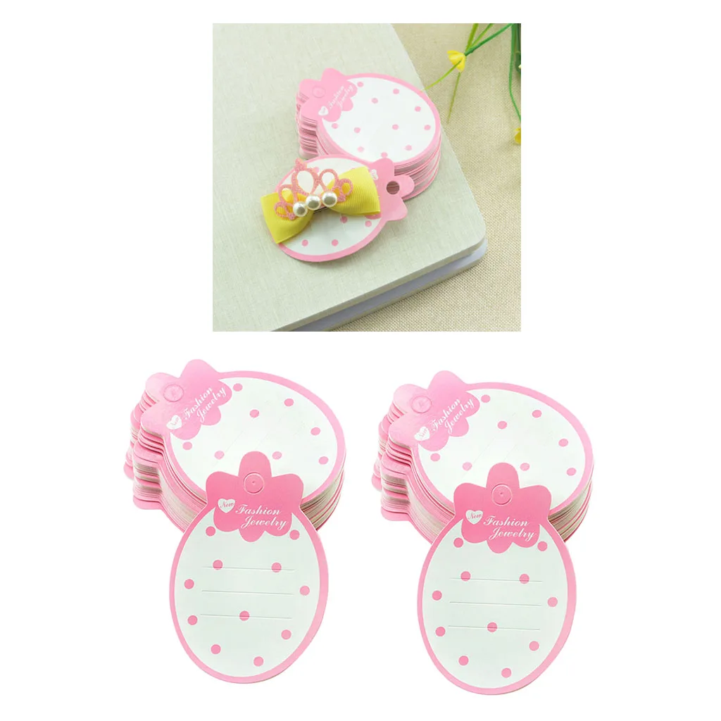 

100x Strawberry Paper Blank Kids Hair Clip Barrette Accessories Display Card