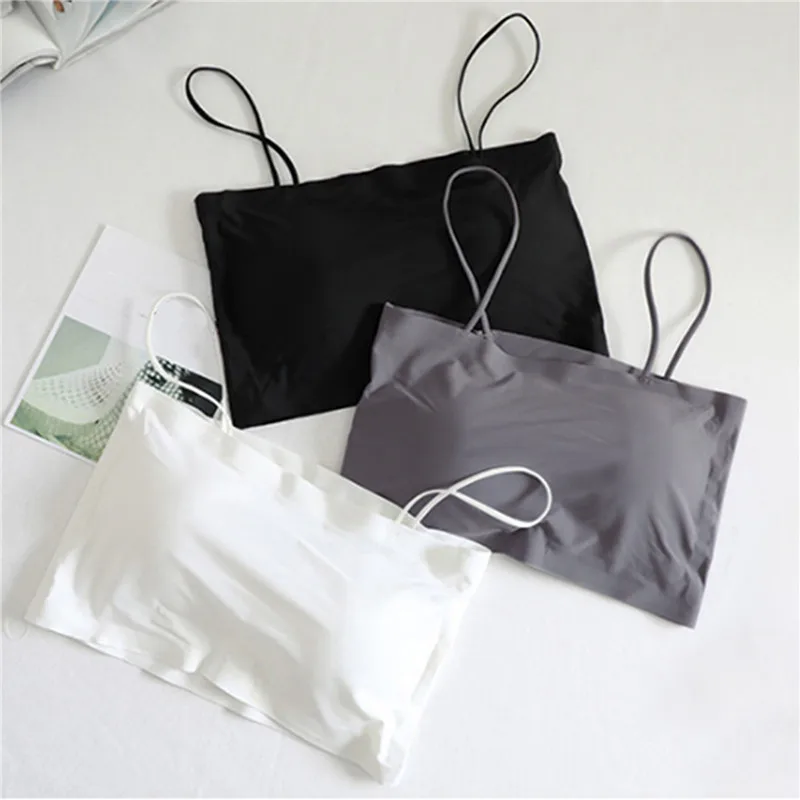 

Hot Sale Ladies Sling Tube Top Sexy Bra Top Breathable Chest Pad Wearing Underwear Strapless Blouse Tube Top Bandeau Top