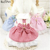 retro plaid pet dog dress wedding for small dogs clothes yorkie chihuahua dress puppy dog clothes for small dogs dresses autumn