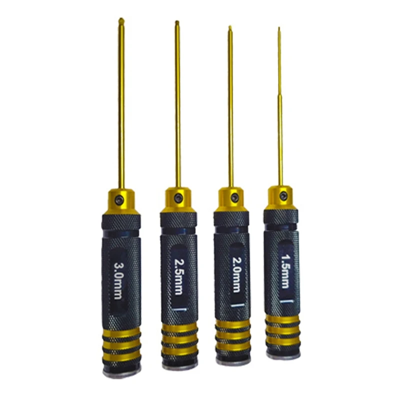 

Aviation Model SuperHard Titanium-Plated Hexagon Wrench Screwdrivers Tools Kit 1.5 2.0 2.5 3.0mm for RC Model Airplane