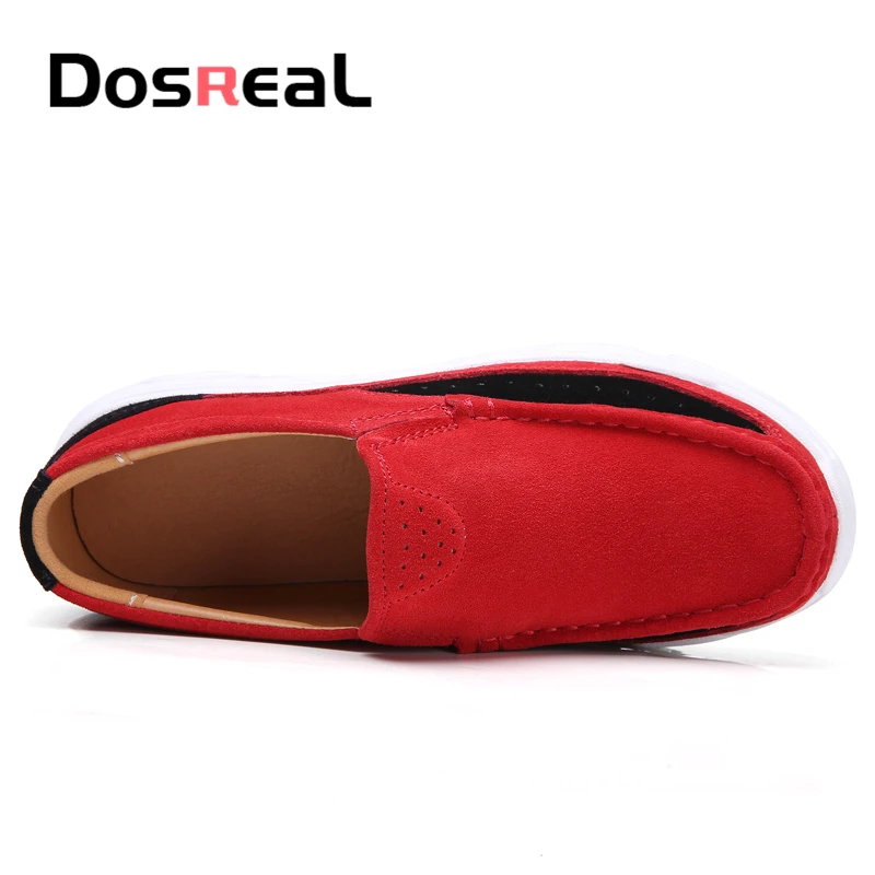 Женские замшевые мокасины Dosreal на плоской платформе без застежки повседневные