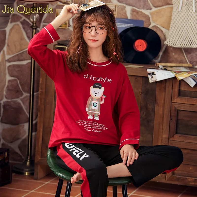 Рождественские одинаковые пижамы для пар шикарный стиль милые брюки с принтом