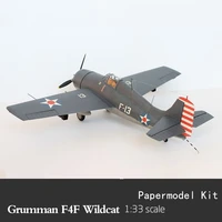 133 scale grumman f4f wildcat fighter diy handcraft paper model kit puzzles handmade toy diy