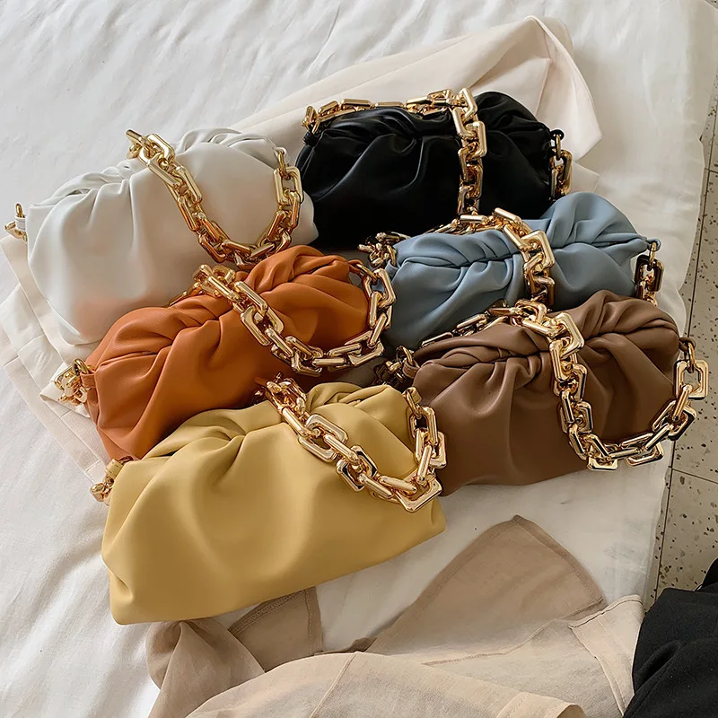 

Women Fashion High-quality Soft LeatherWaterproof Women's Handbag Solid Color Pleated Tote Bag Travel Shoulder Bags Armpit Bag