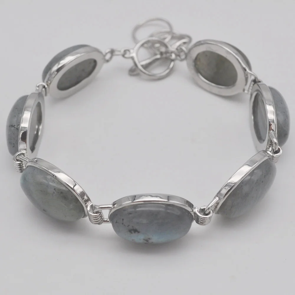 

Labradorite Stone Beads GEM Bracelet Bangle 8 Inch Jewelry G061
