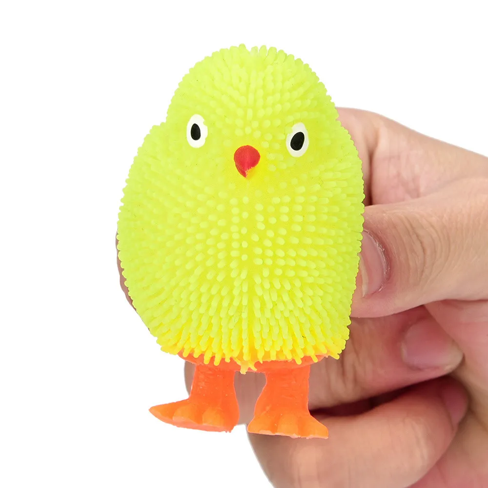 6CM anti stress toys Novelty Flashing Puffer Chickens Squidgy Sensory Toy Activity and Play Ball brinquedos funny gifts#CN20 | Игрушки и