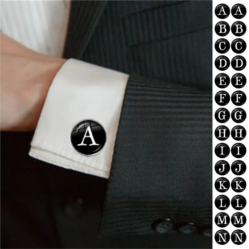 

Alphabet Men's Cufflinks Gentleman Shirt Wedding Party Cuff Links French Shirt Button Fashion Jewelry