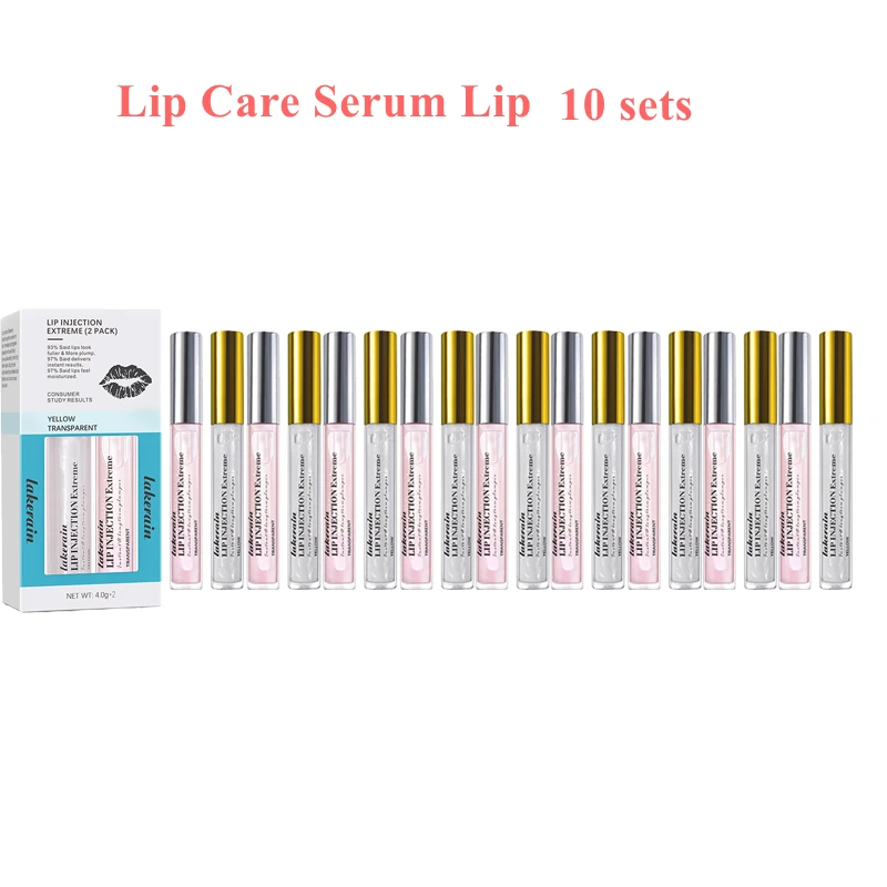 

10 Sets Lip Care Serum Lip Plumper Gloss Increase Lip Elasticity Reduce Fine Lines Moisturizing Clear Lip Gloss Oil Sexy Plump