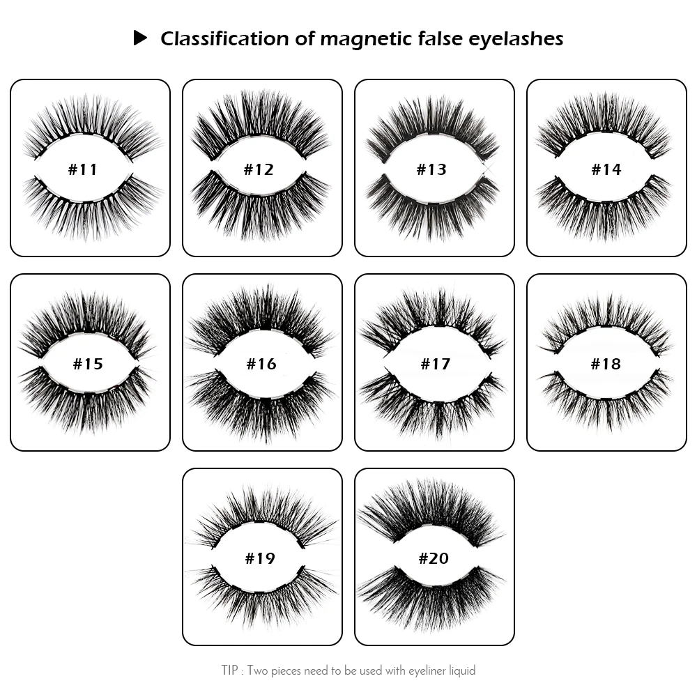 Набор из 5 магнитных ресниц жидкая подводка для глаз и магнитные накладные