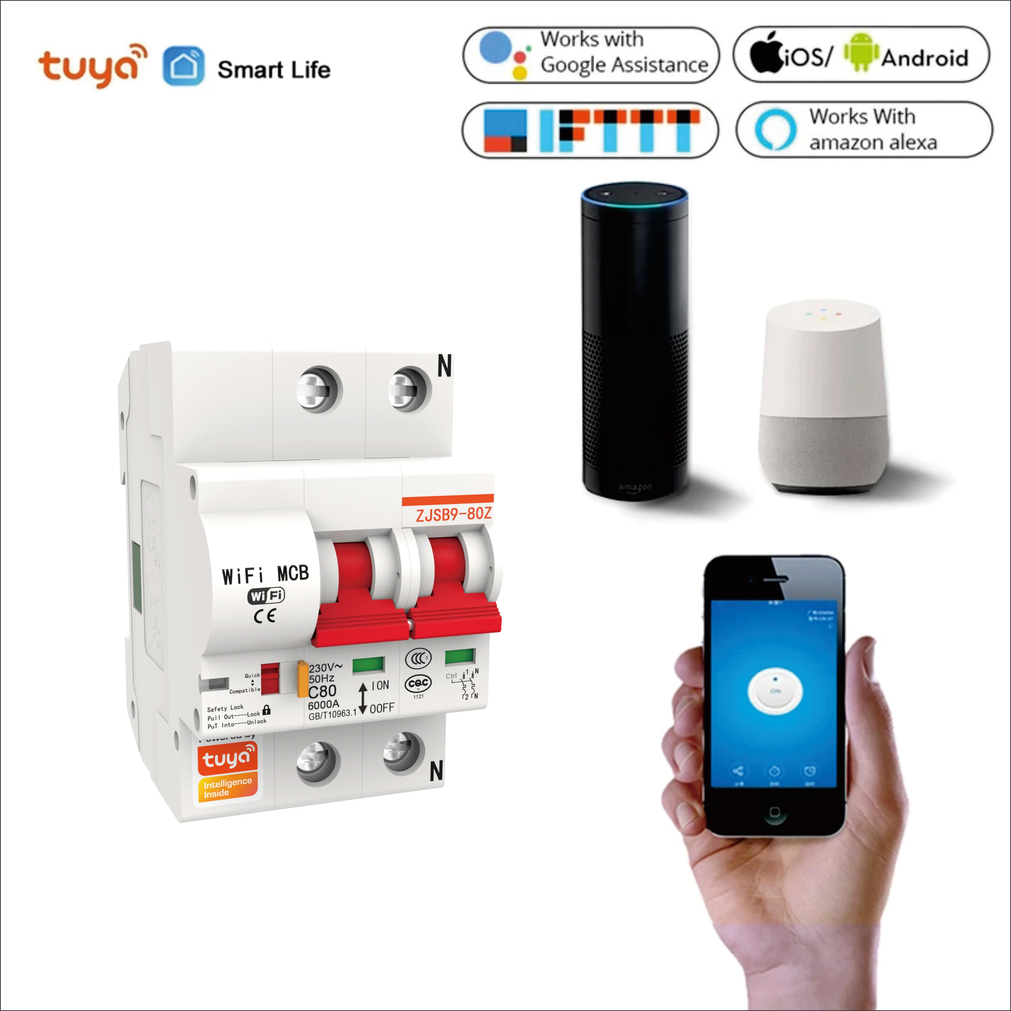 Умный выключатель SmartMCB с поддержкой Wi Fi 2P|Автоматические выключатели| |