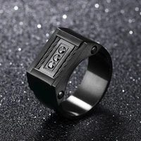 black alloy inlaid rhinestone mens ring exquisite fashion cold seal ring mens party jewelry ring accessories size 711