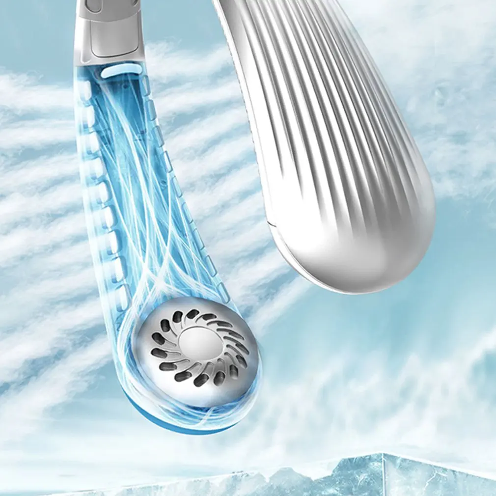 

Portable Neck Fan Hands Free Personal Mini Bladeless Fans USB Rechargeable 2000mAh Neck Hang Fan Wearable Leafless Neck Fan