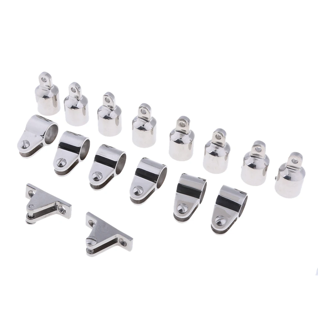 

16pcs Stainless Steel 3-Bow 25mm Bimini Top Boat Fitting Hardware