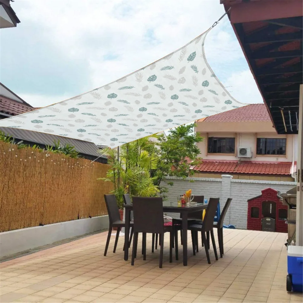 

Shade Sail Rainproof Canopy Outdoor Set 2*2 M Printing Garden 98% UV Square 2m*4 Rope With Hardware Kit Sun Protection Awning