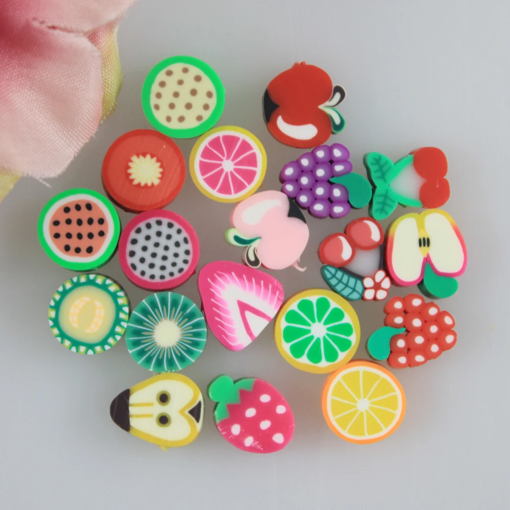 

Wholesale Polymer Clay Craft Silk Fruit Slices Flat Back Resin Food Cabochons For DIY Phone Craft