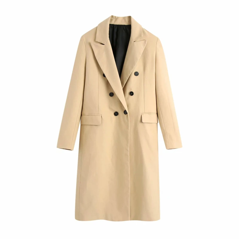 

New New Button-fly Long Coats Pop Autumn Casual Pockets Ladies Long Jackets Slim Female Coat Loose Girls Chic Jacket