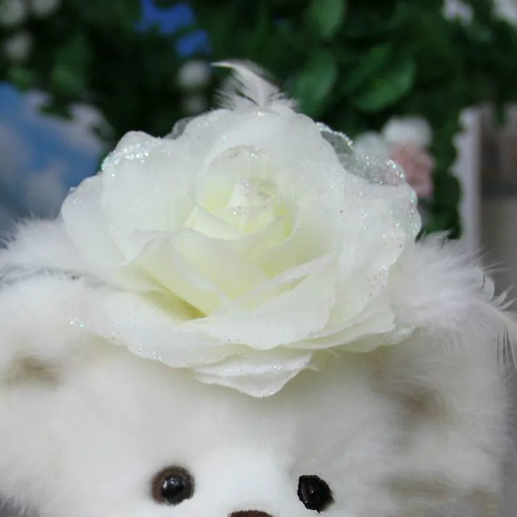 

2pc Creative Lucky Teddy Bear Couple for Christmas gift Cute Uniform Dress White Wedding Bear doll decoration children plush toy