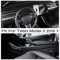 lapetus center console gear shift box side strip decorative cover trim interior accessorie abs for tesla model 3 2018 2021