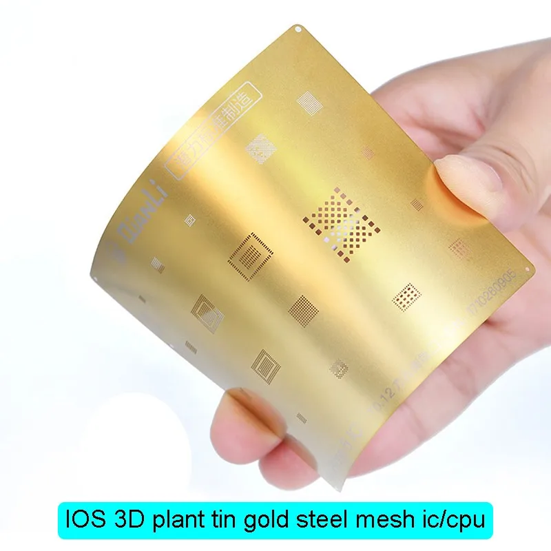 QIANLI IOS Gold 3D стальная сетка NAND baseband IC/CPU A8 A9 A10 A11 BGA трафарет для IPHONE X 6 6S 7 7P 8P T0.12