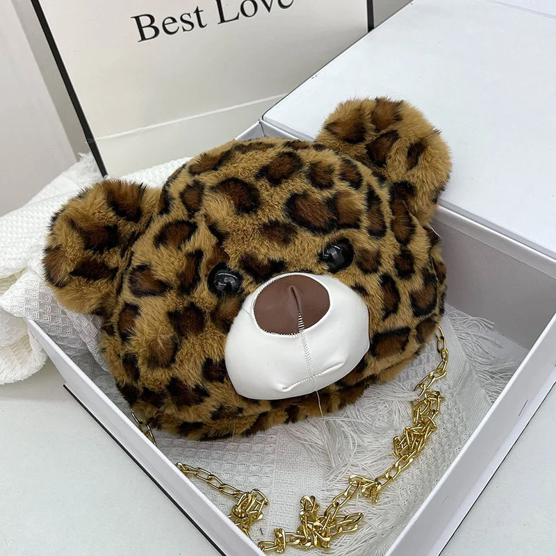 

Kawaii Cute Girls Bear Soft Plush Doll Purse Messengers Bag Handbag Cartoon Animals Shape Crossbody Bags Shoulder Bag Gift Girls