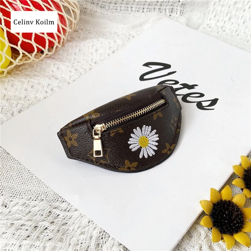 

Celinv Koilm Children's Bags Female New Trend Wild Wide Band Small Daisy Pattern Bag Messenger Bag Fresh Shoulder Bag