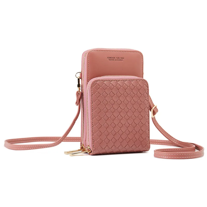 Тканая женская сумка через плечо для женщин сумки мессенджеры двойная молния