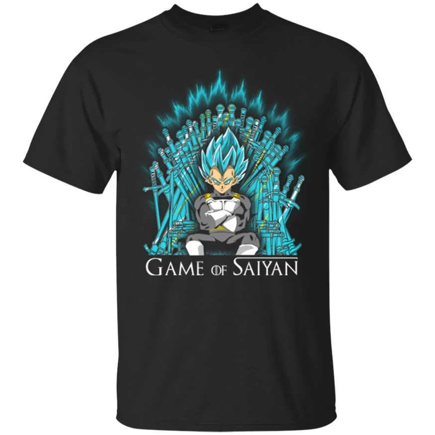 Чёрная пародия Dragon Ball Game Of Saiyan Thrones забавная футболка для сына Гоку гохана |