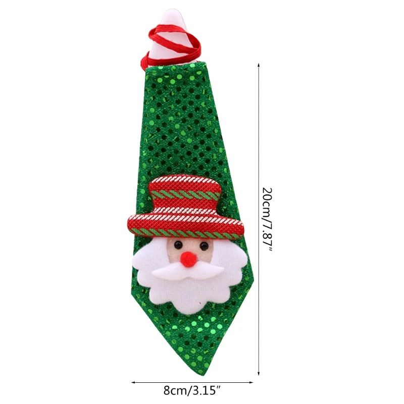 

03KD Novelty Tie Shining Necktie Funny Christmas Costume Accessory Soft Cloth Festival Decoration Party Gift Holiday Dress Up