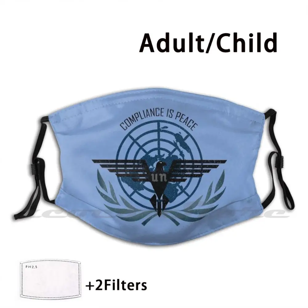 

U.n. Compliance Mask Cloth Washable DIY Filter Pm2.5 Adult Kids United Nations Un Borg Resistance Is Futile Government