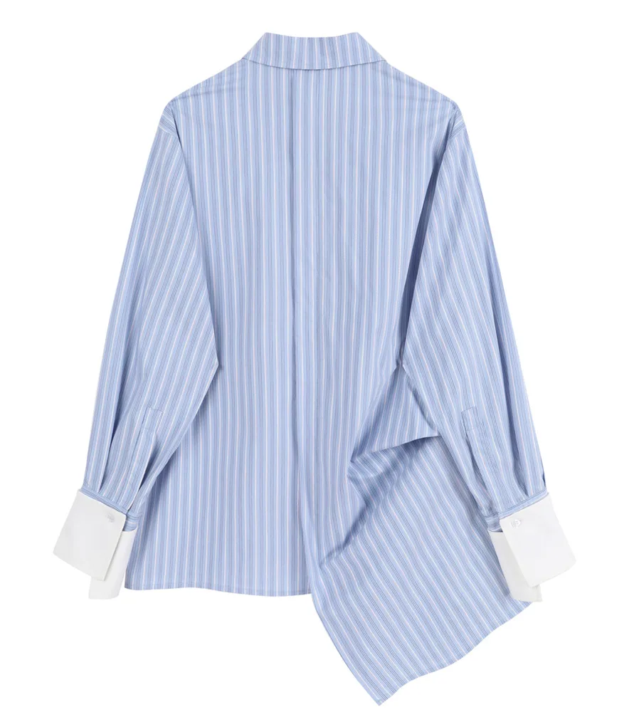 

Striped Shirt Women's Design Irregular Fashion Casual Shirt New Spring