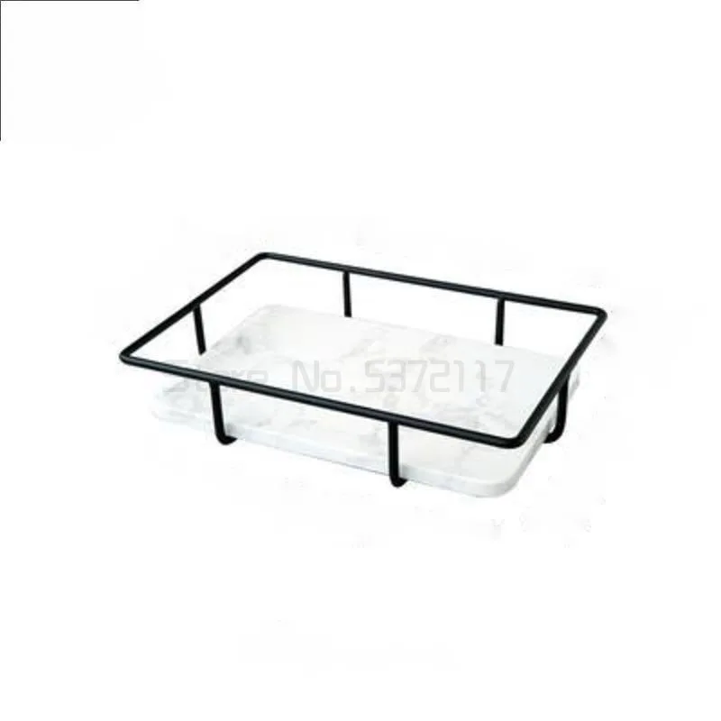 

High-Grade Marble Trays Dessert Basket Sweet Store Home Decorating for Perfume/Makeup/Jewelry Storage Racks Holder