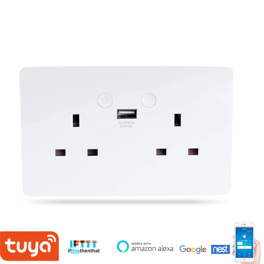 USB зарядное устройство на стене адаптер для зарядки 2.4A настенное Великобритания