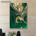 Креативная зеленая и Золотая фольга в скандинавском стиле, настенный плакат, Современная Абстрактная живопись, печать, настенные картины для декора гостиной