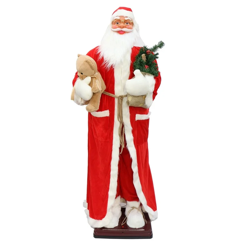

Home Christmas Decoration 180CM Electric Santa Claus with Lights and Doll Bear Xmas Merry Christmas Natal Noel New Year
