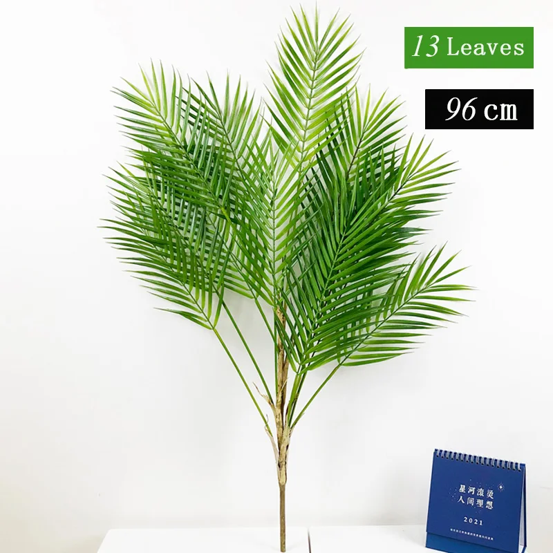 

96cm 13 Heads Tropical Artificial Palm Tree Large Plants Leaves Fake Palm Leafs Plastic Monstera Foliage for Office Decoration