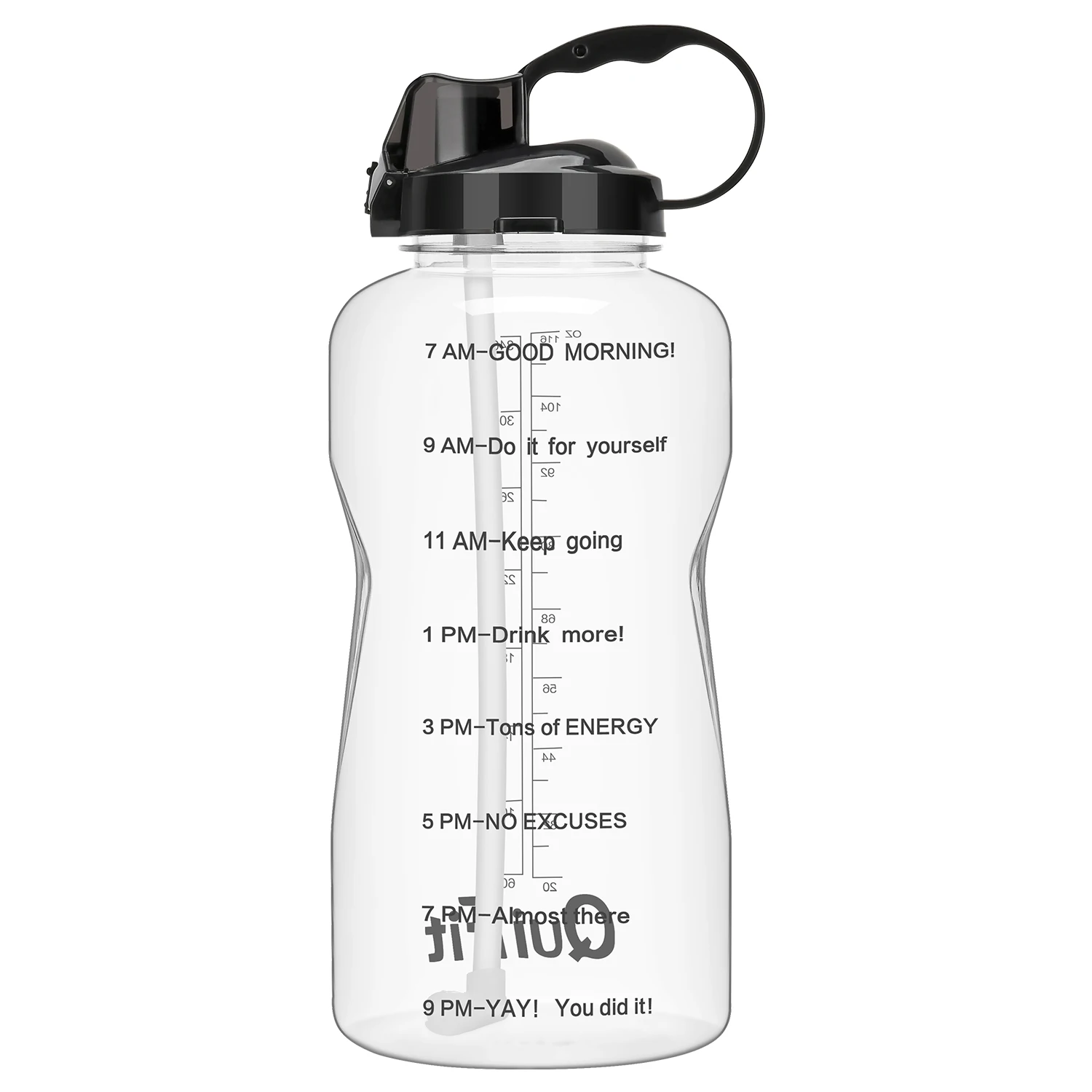 Clear BuildLife Тритан галлон бутылка для воды 128 OZ/64 OZ 3.8L/2L с уникальной шкалой времени/измерения/цели отмечены раз BPA бесплатно Спорт Тренажерный зал - Цвет: Clear