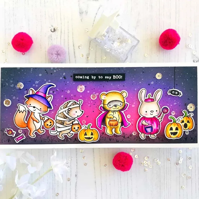 Хэллоуин животных вечерние металлический Трафаретный вырубной штамп и